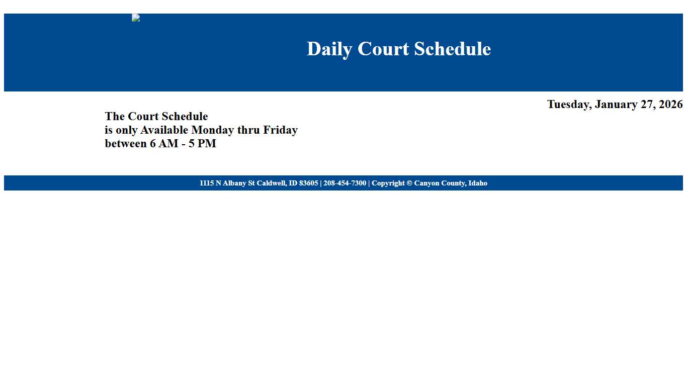 Daily Court Schedule